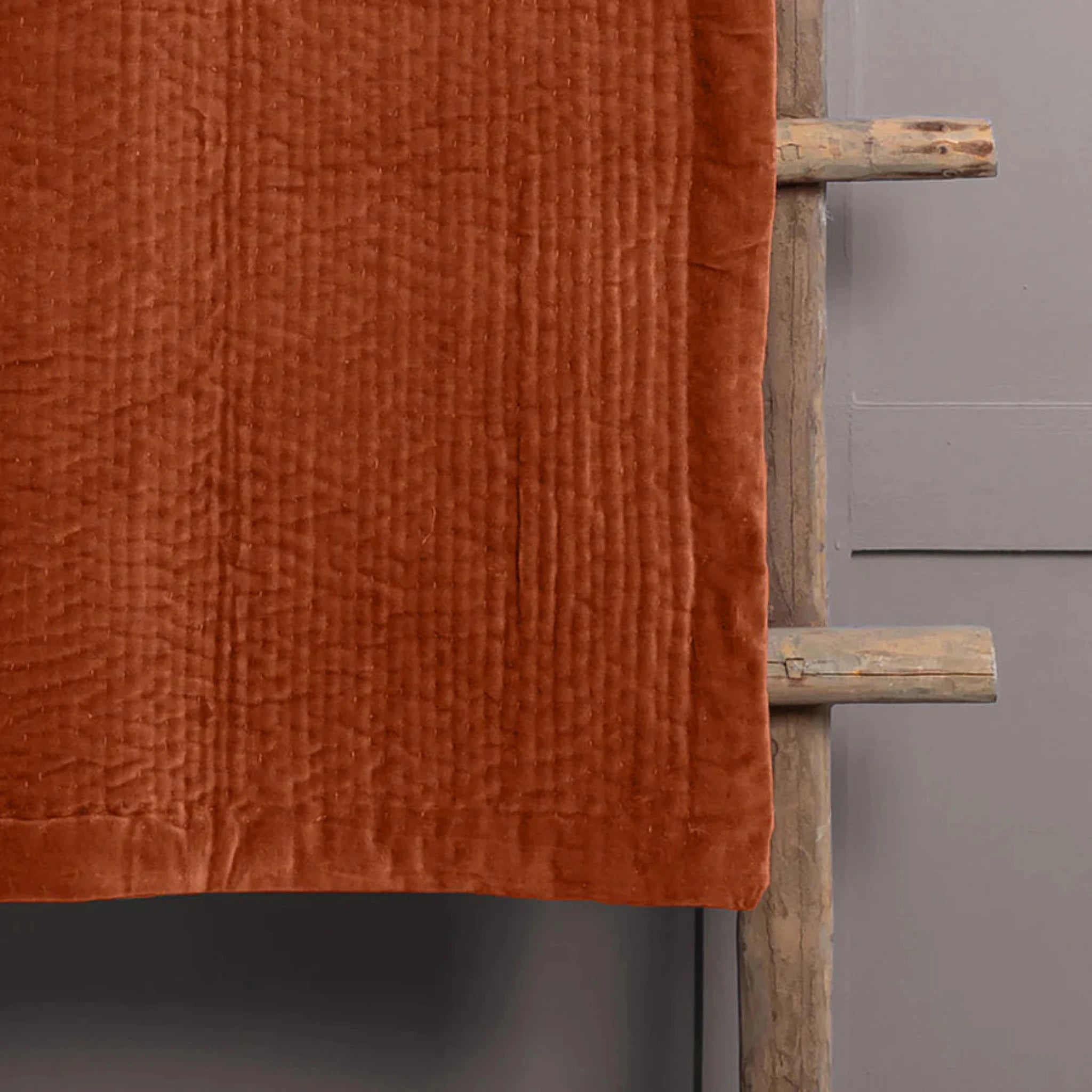 Voyage Maison Haze Velvet Quilted Throw Sunset Orange