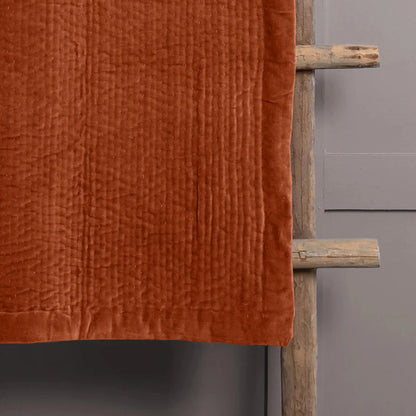 Voyage Maison Haze Velvet Quilted Throw Sunset Orange