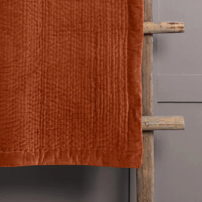 Voyage Maison Haze Velvet Quilted Throw Sunset Orange