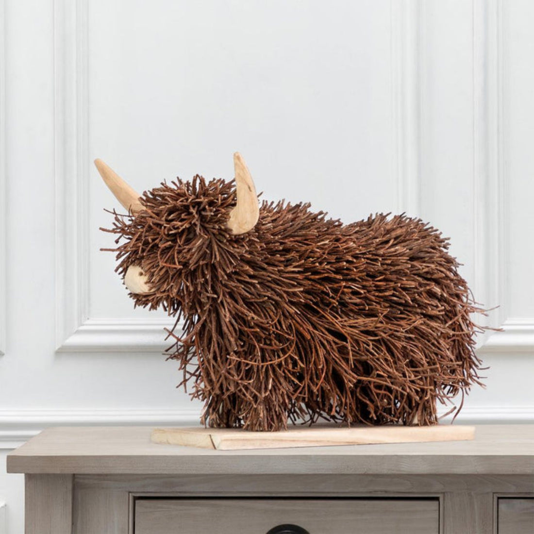 Voyage Maison Hewie Highland Cow Wooden Sculpture Small