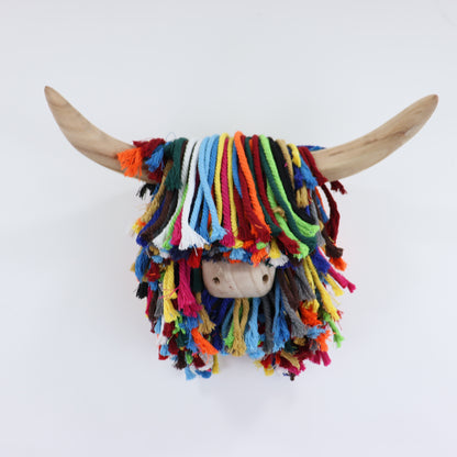 Aquarelle Home Ailsa Wall Mounted Highland Cow Jute Multi Medium