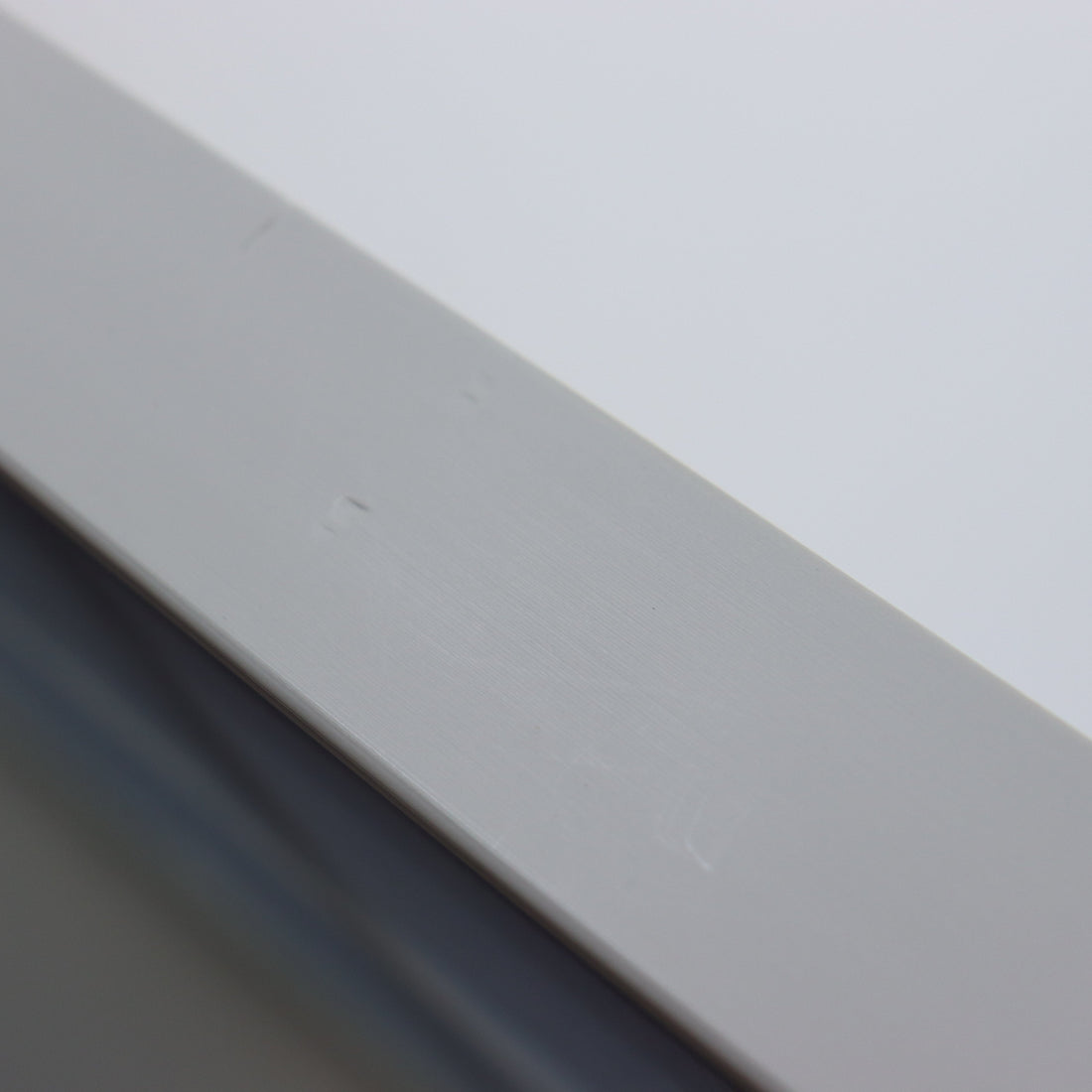 Close-up of a gray and white color swatch