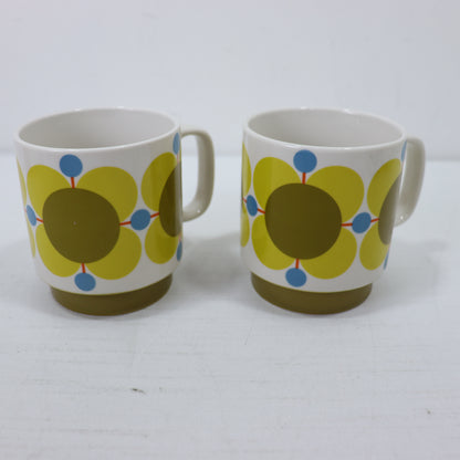 two cups with a pattern on them