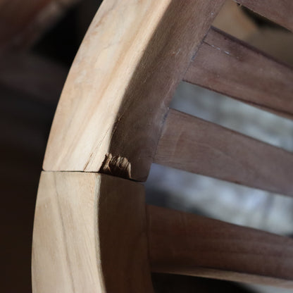 a close up of a wooden chair