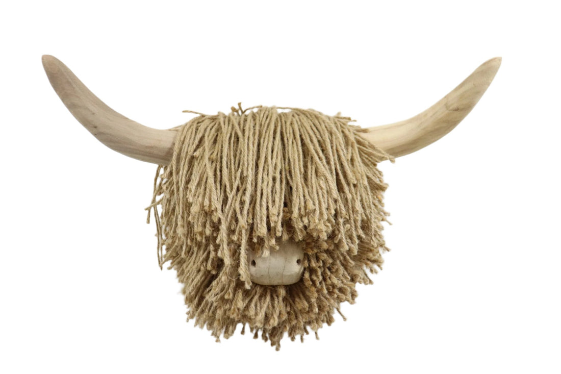 Aquarelle Home Ailsa Large Wall Mounted Cow Jute Natural