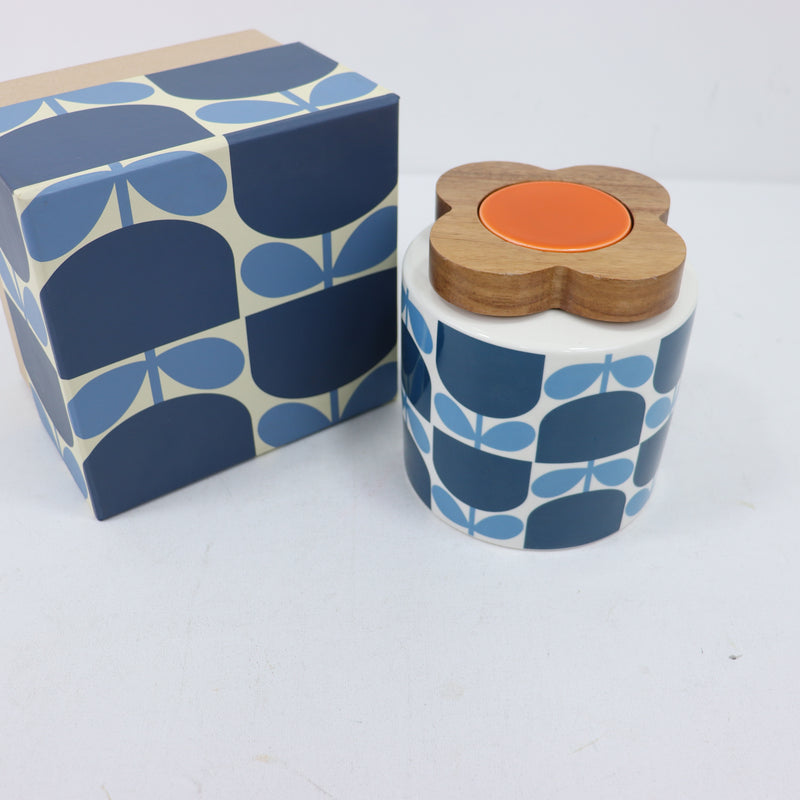 Orla Kiely Ceramic Storage Jar Navy Blue - SECONDS