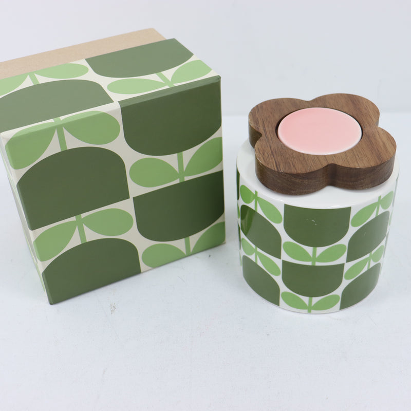 Orla Kiely Ceramic Storage Jar  Basil Green - SECONDS