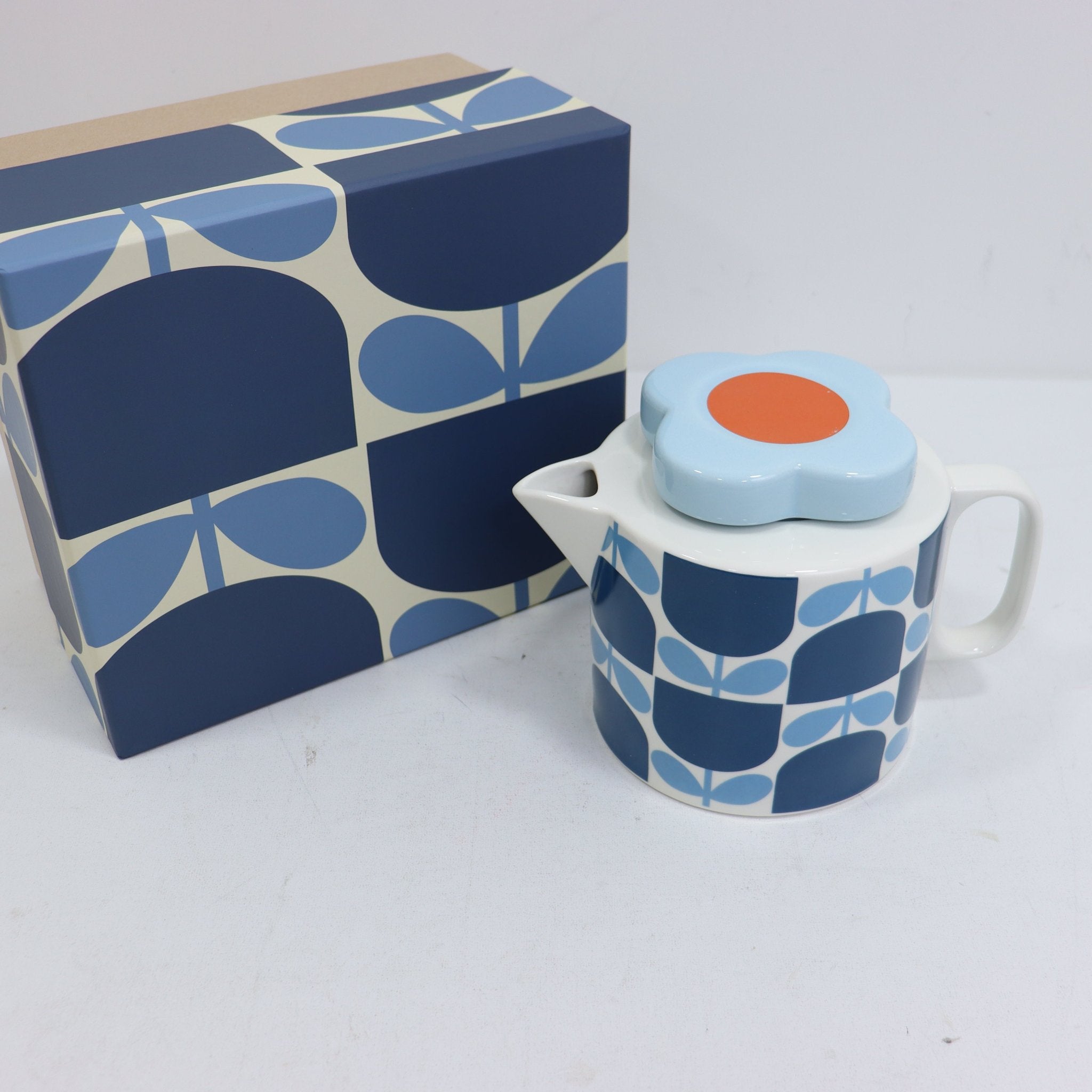 Orla Kiely Teapot Block Flower Navy - SECONDS