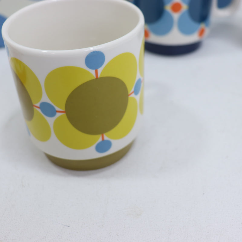 Orla Kiely Stackable Mugs Atomic Print Set of Six - SECONDS