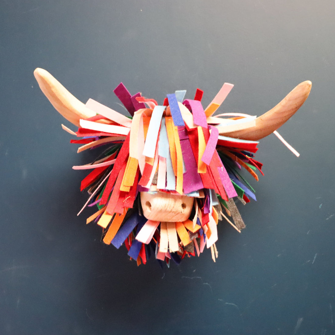 Aquarelle Home Alisa Wall Mounted Highland Cow Sculpture Wool Felt Multi