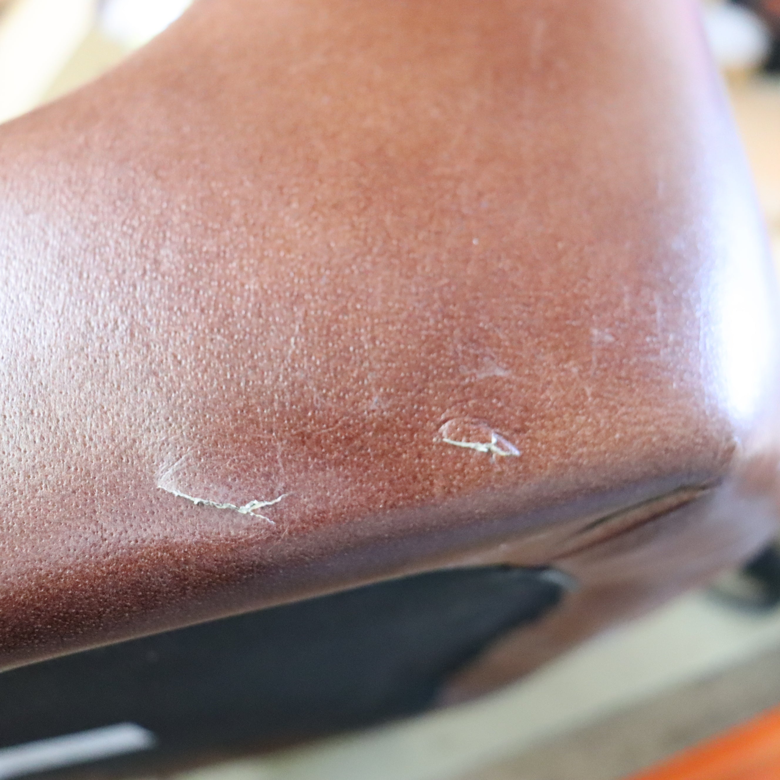 Nkuku Harsha Leather Counter Chair Chocolate Brown