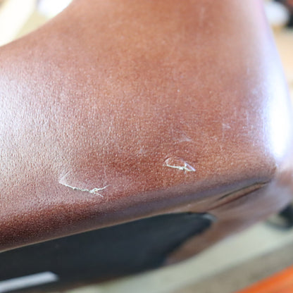 Nkuku Harsha Leather Counter Chair Chocolate Brown