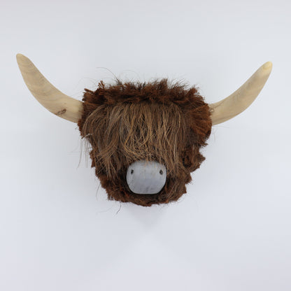 Wooden Highland Cow Head