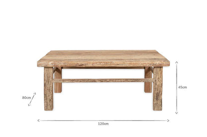 Wooden bench with dimensions on a white background