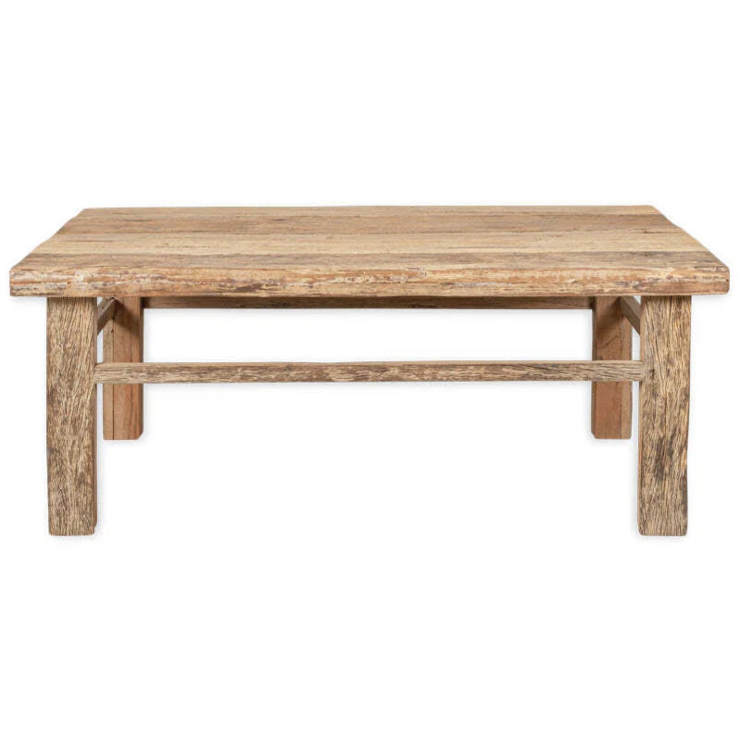 Wooden coffee table on a white background