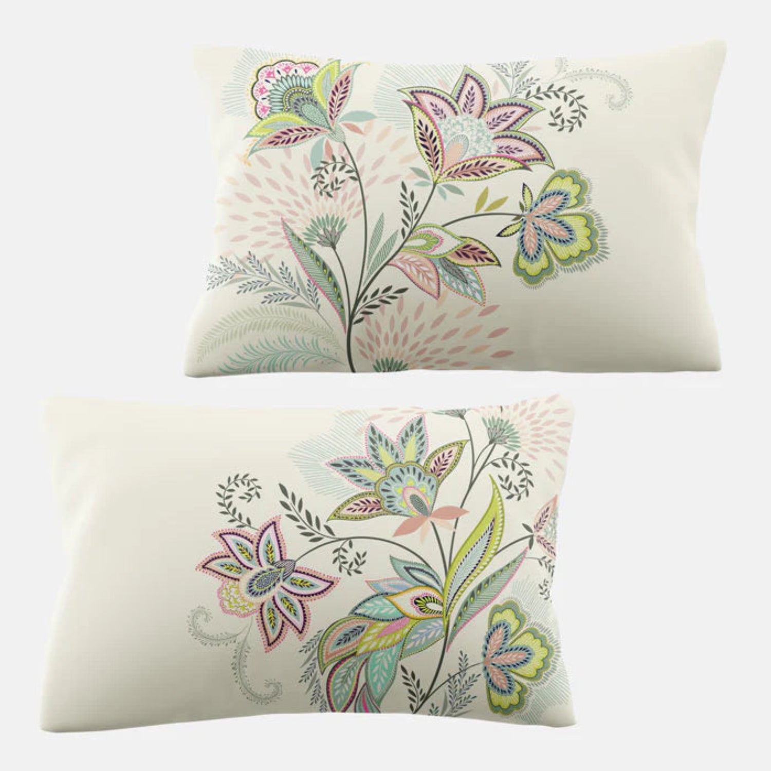 Sara Miller Passiflora Pillowcase pair Light Stone