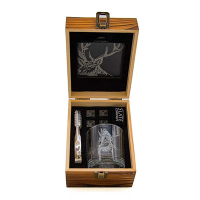 Just Slate Company Stag Whiskey Glass Gift Set
