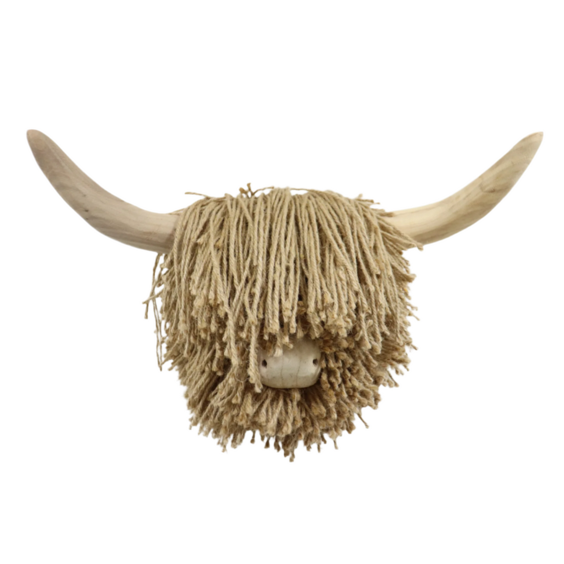 Aquarelle Home Ailsa Large Wall Mounted Highland Cow Jute Natural