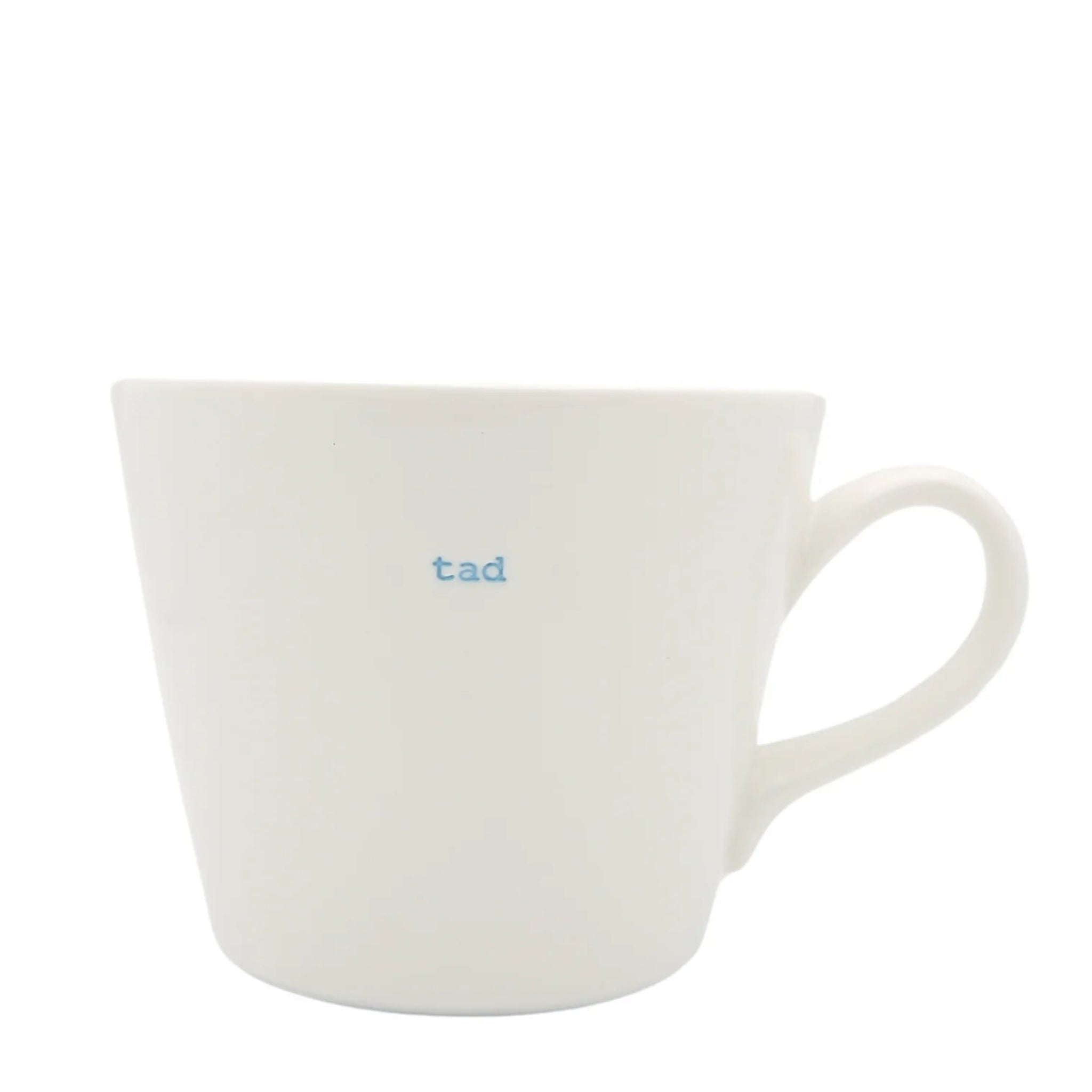 White mug with &