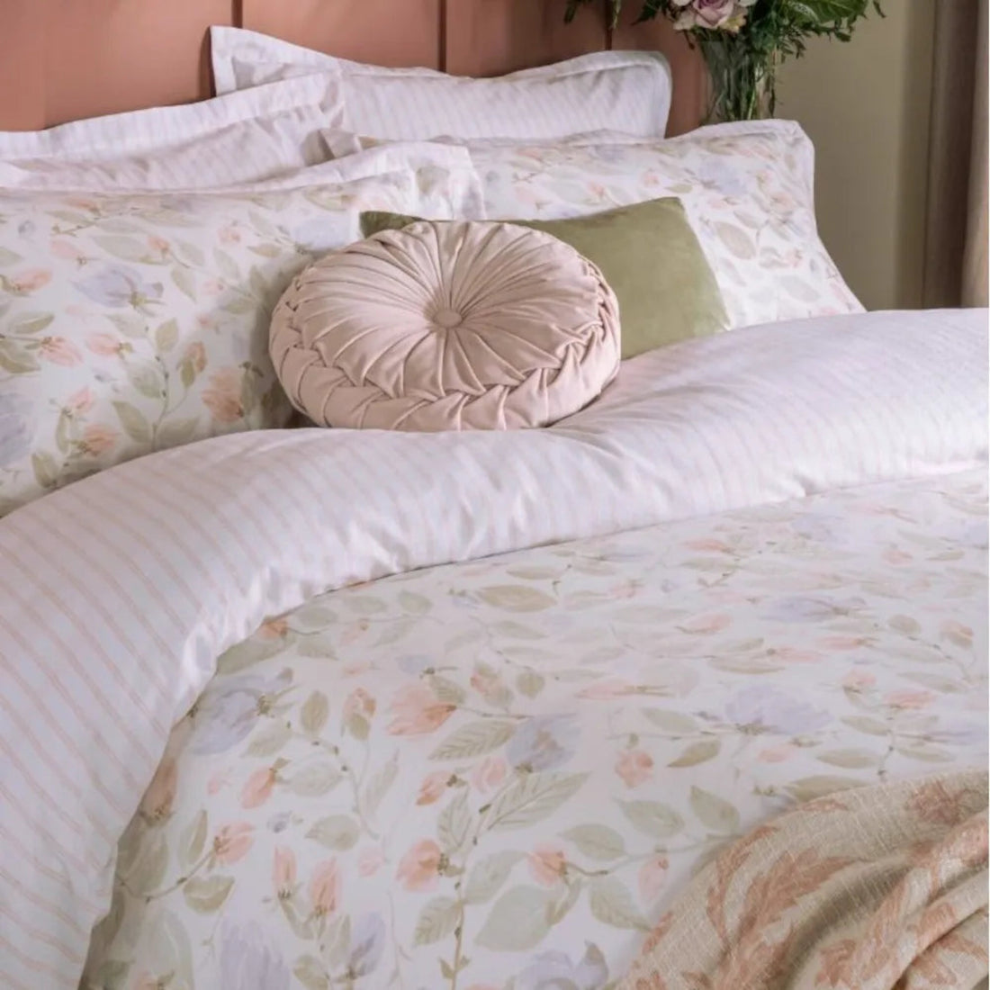 Laura Ashley Orisia Peony Sage Green Duvet Cover Set