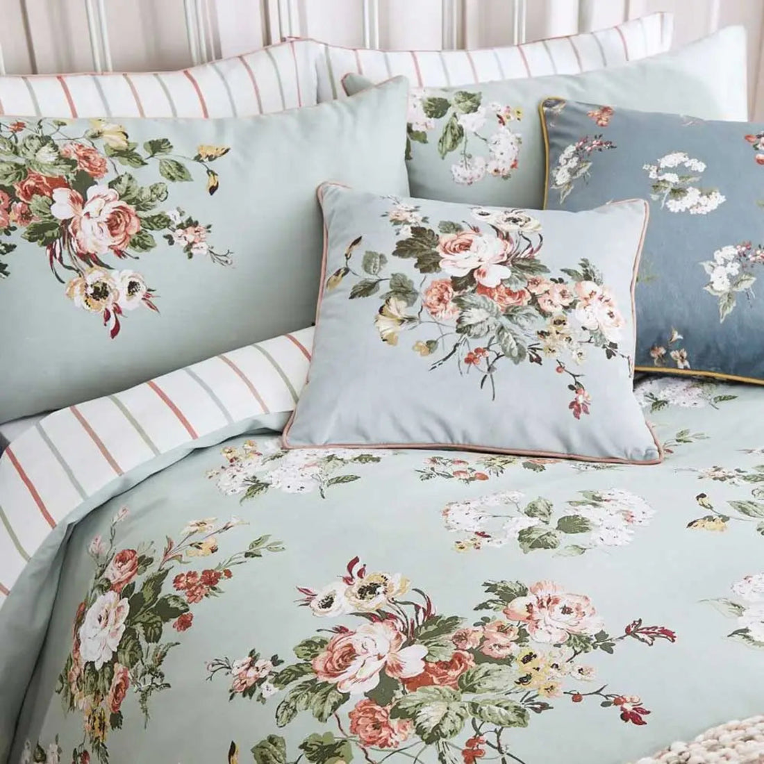 Laura Ashley Rosemore Duvet Cover Set Sage Super King