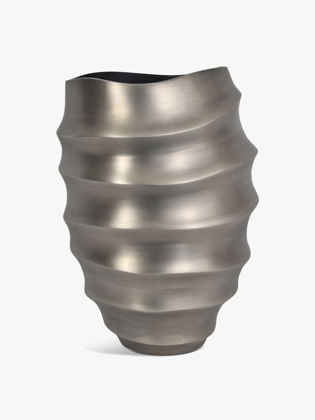 Libra Contour Medium Antique Nickel Aluminium Vase