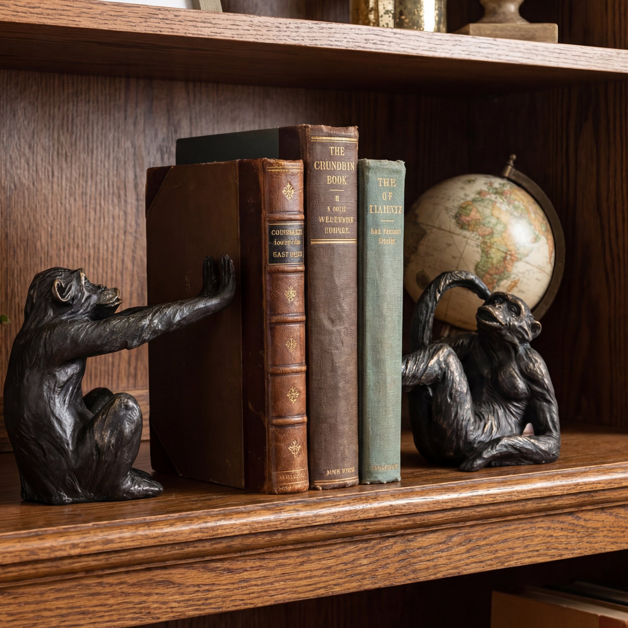 Libra Orangutan Set of 2 Sculptures Book Ends