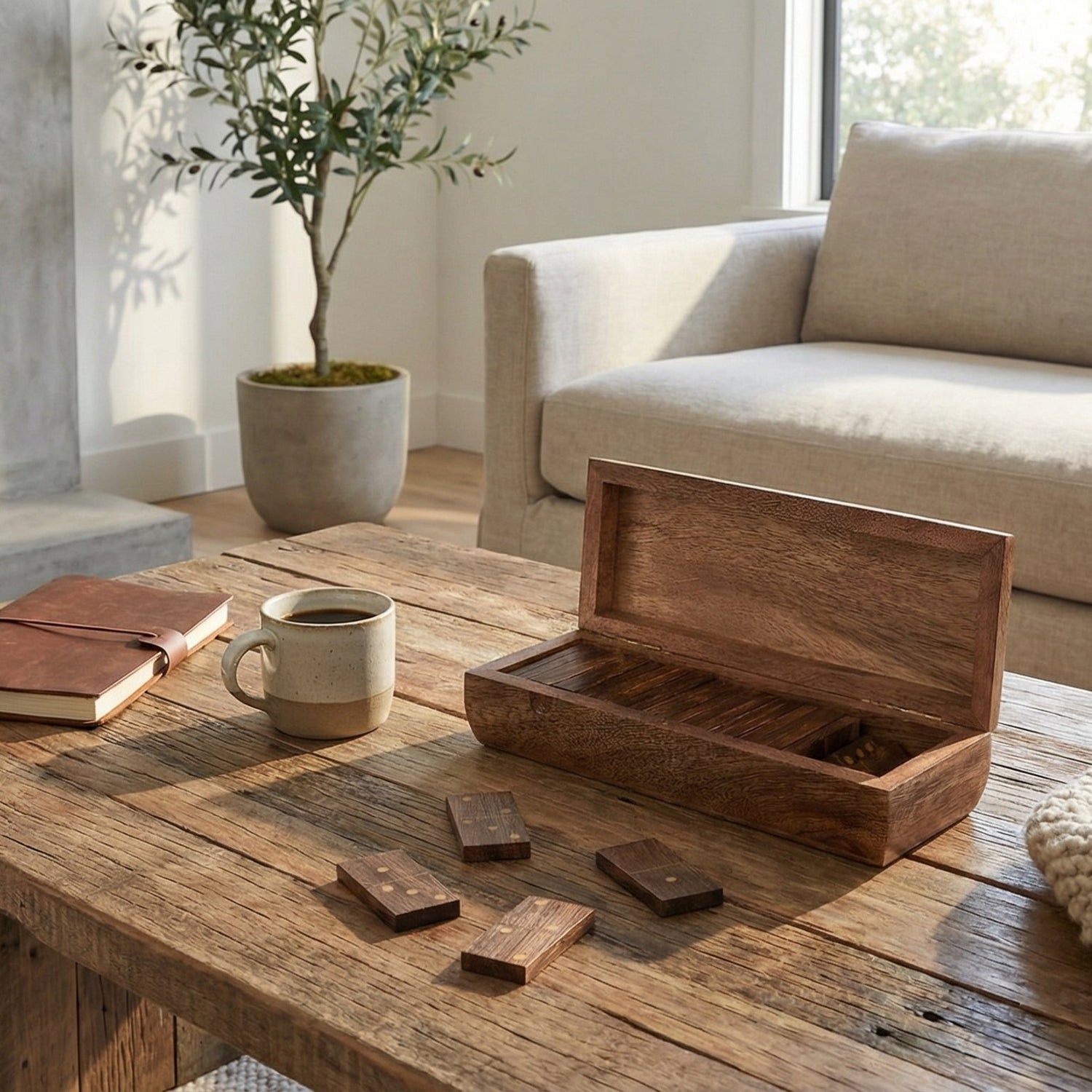 Libra Pryce Mango Wood Domino Game