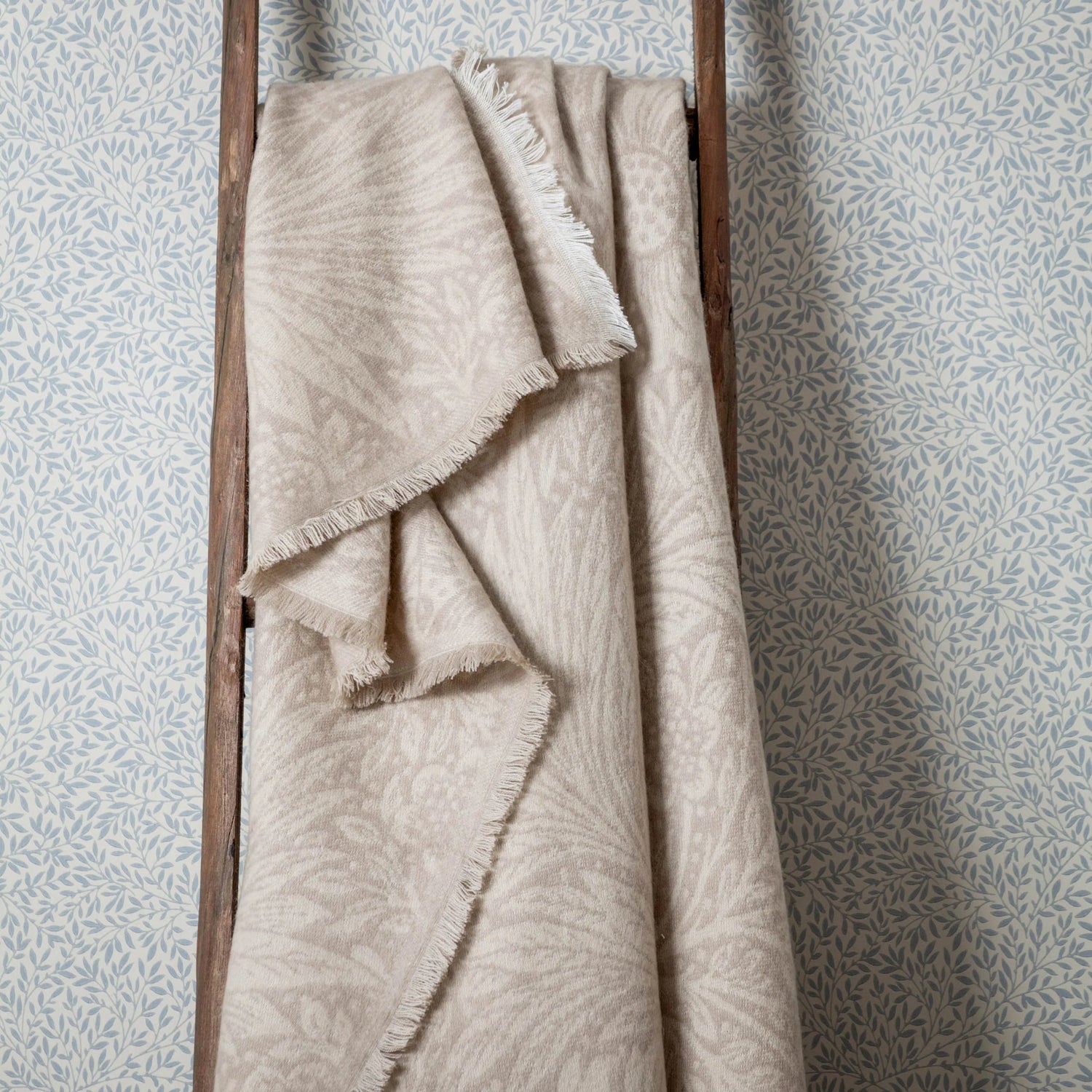 Morris &amp; Co Marigold Jacquard Throw Stone 130cm x 170cm