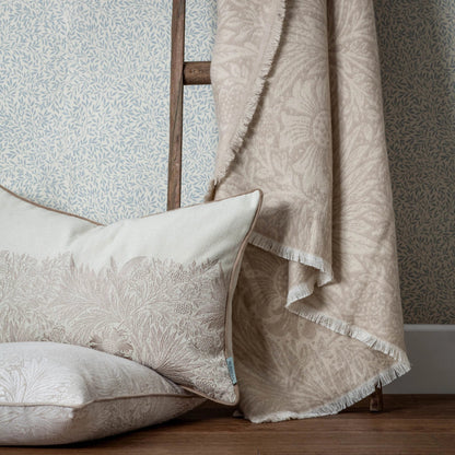 Morris &amp; Co Marigold Jacquard Throw Stone 130cm x 170cm