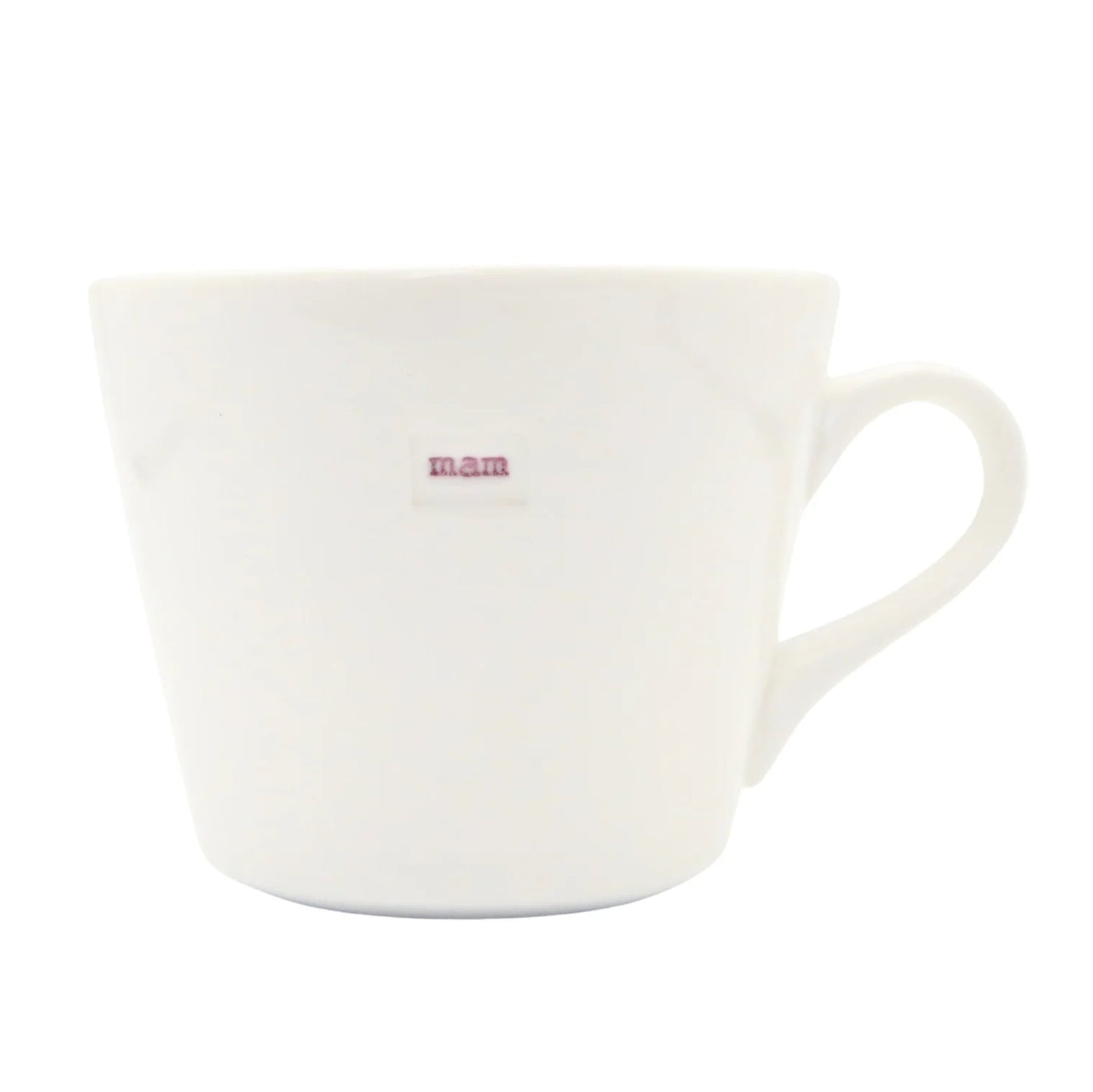 White mug with &