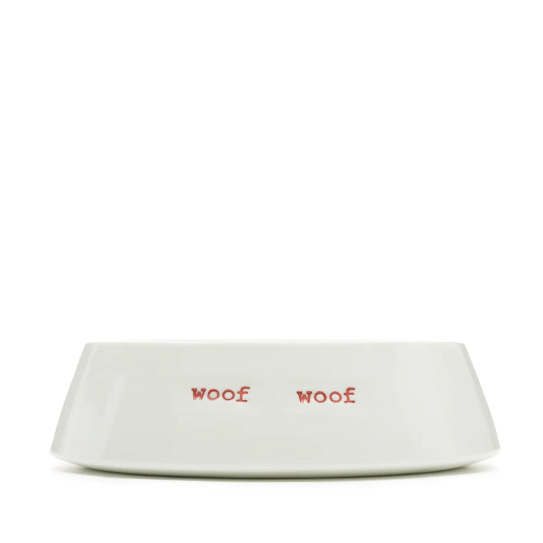 White dog bowl with &