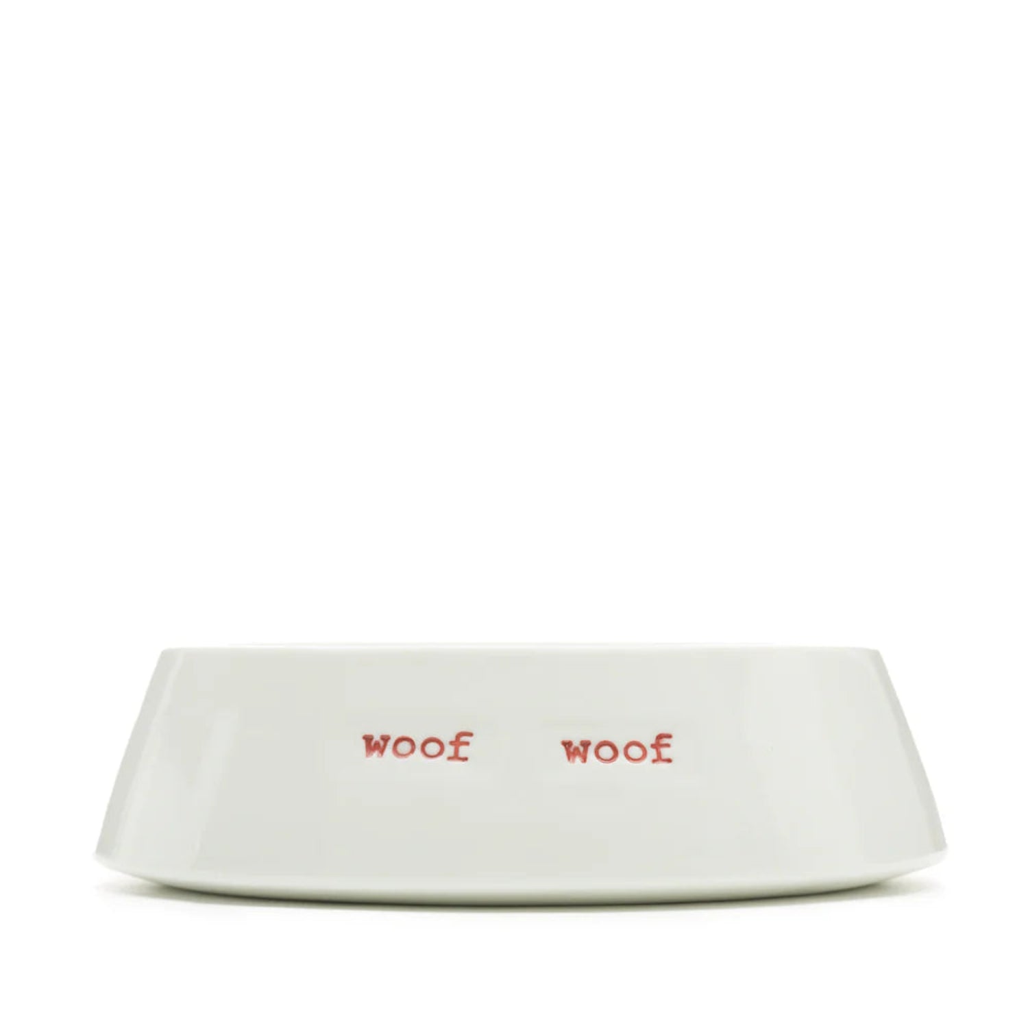 White dog bowl with &