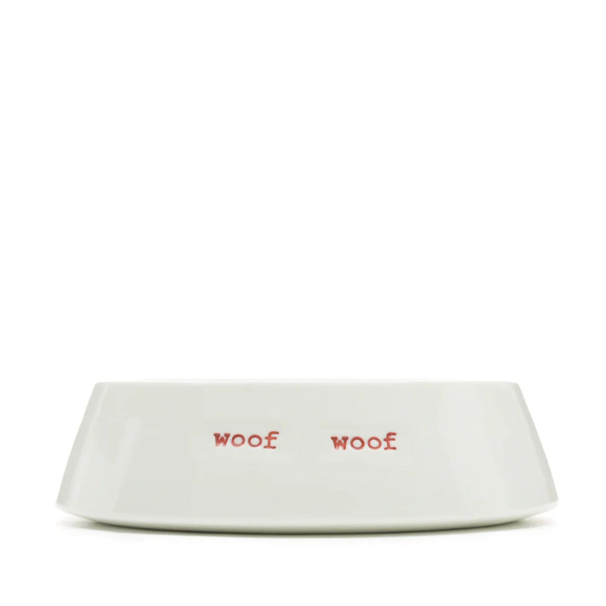 White dog bowl with &