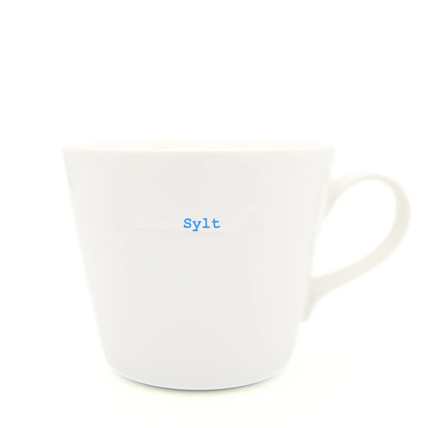 White mug with &