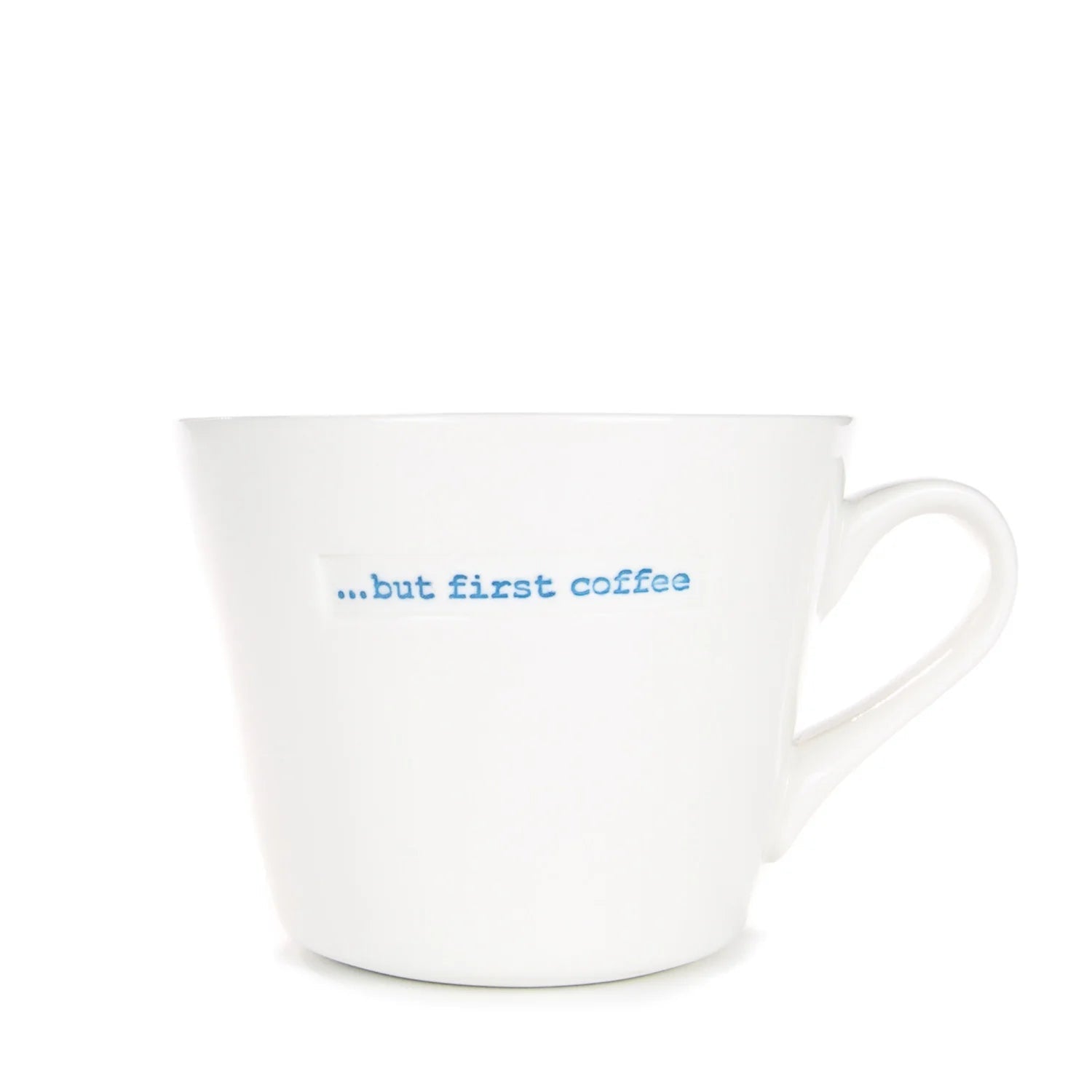 White mug with &