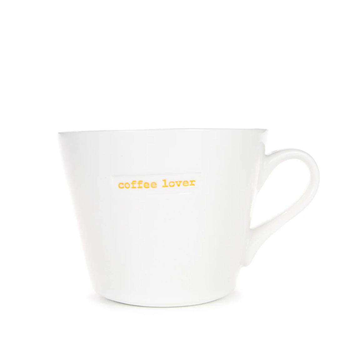 White mug with &