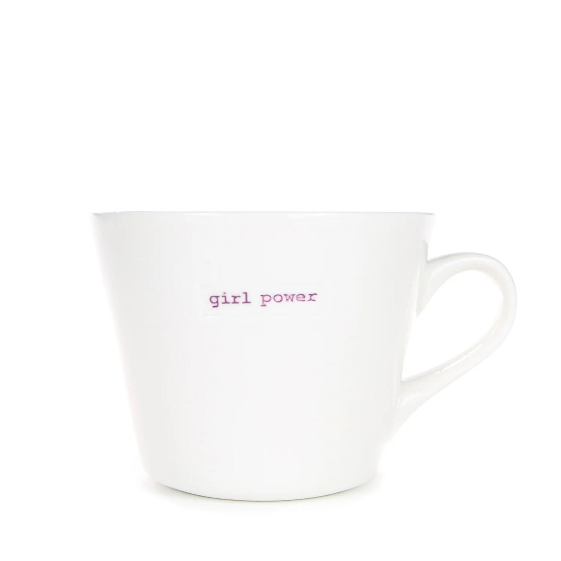 White mug with &