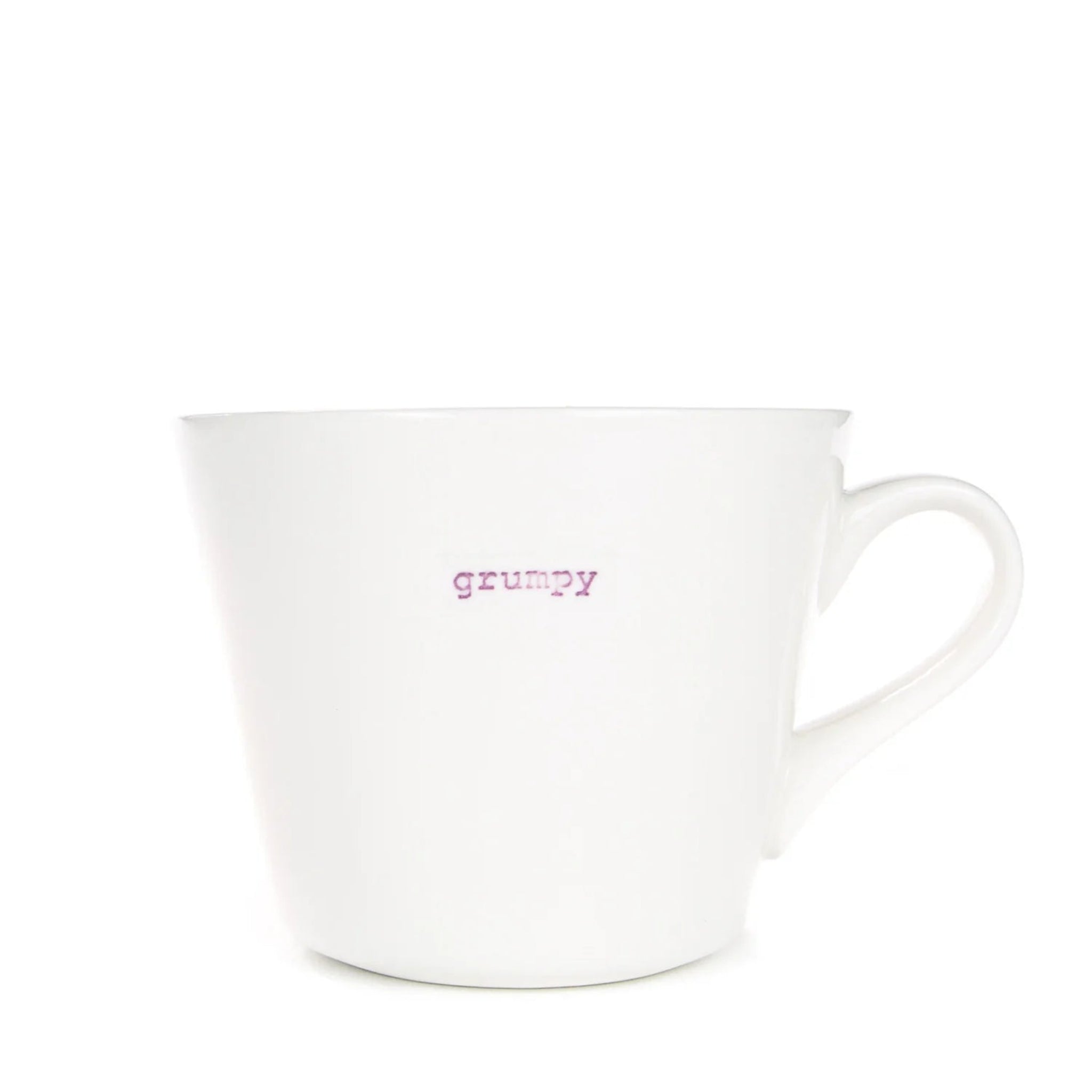 White mug with &