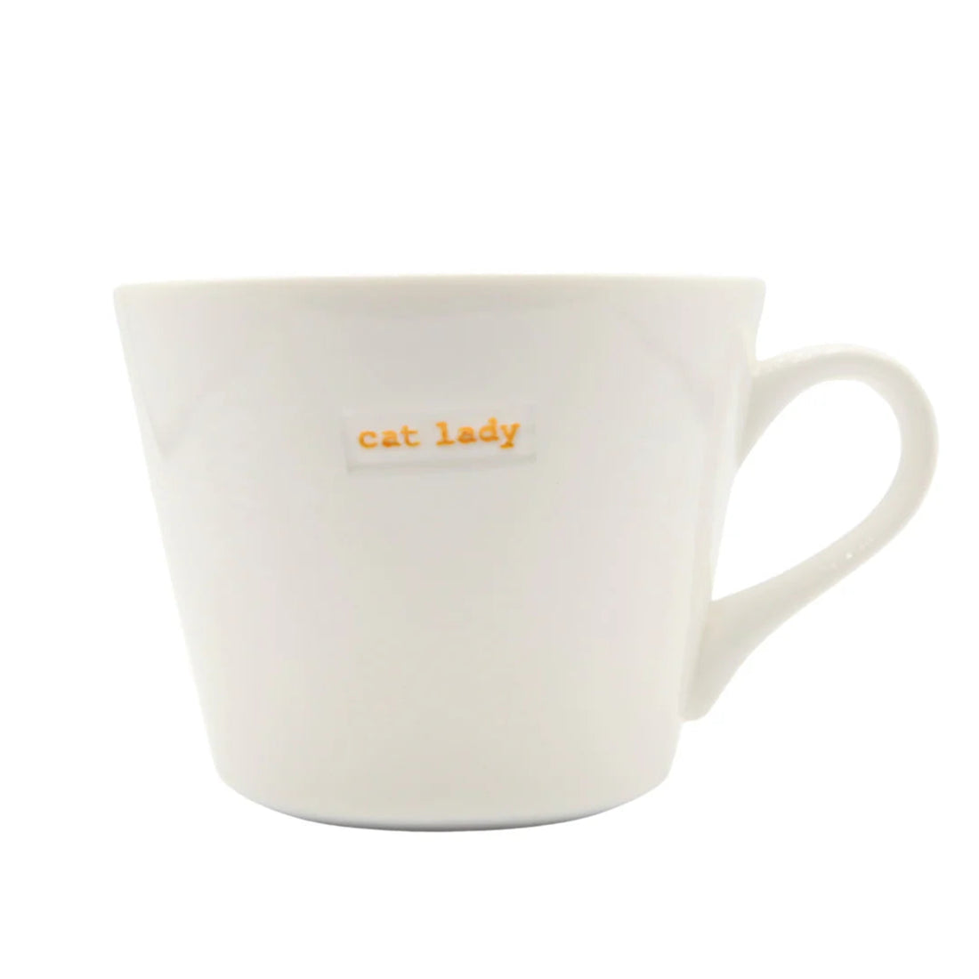 White mug with &
