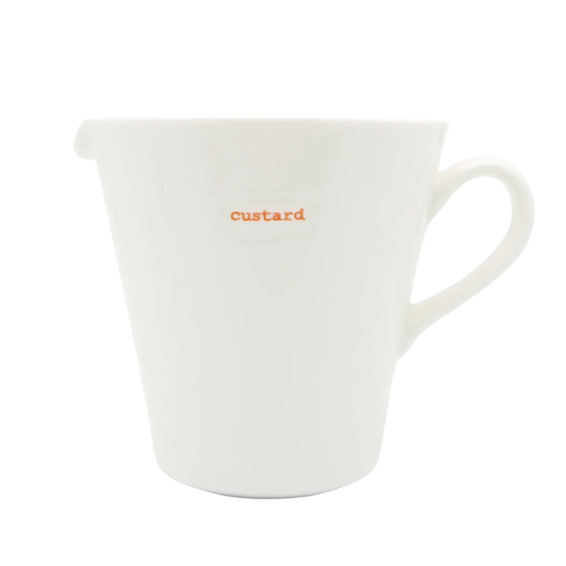 a white cup with a handle