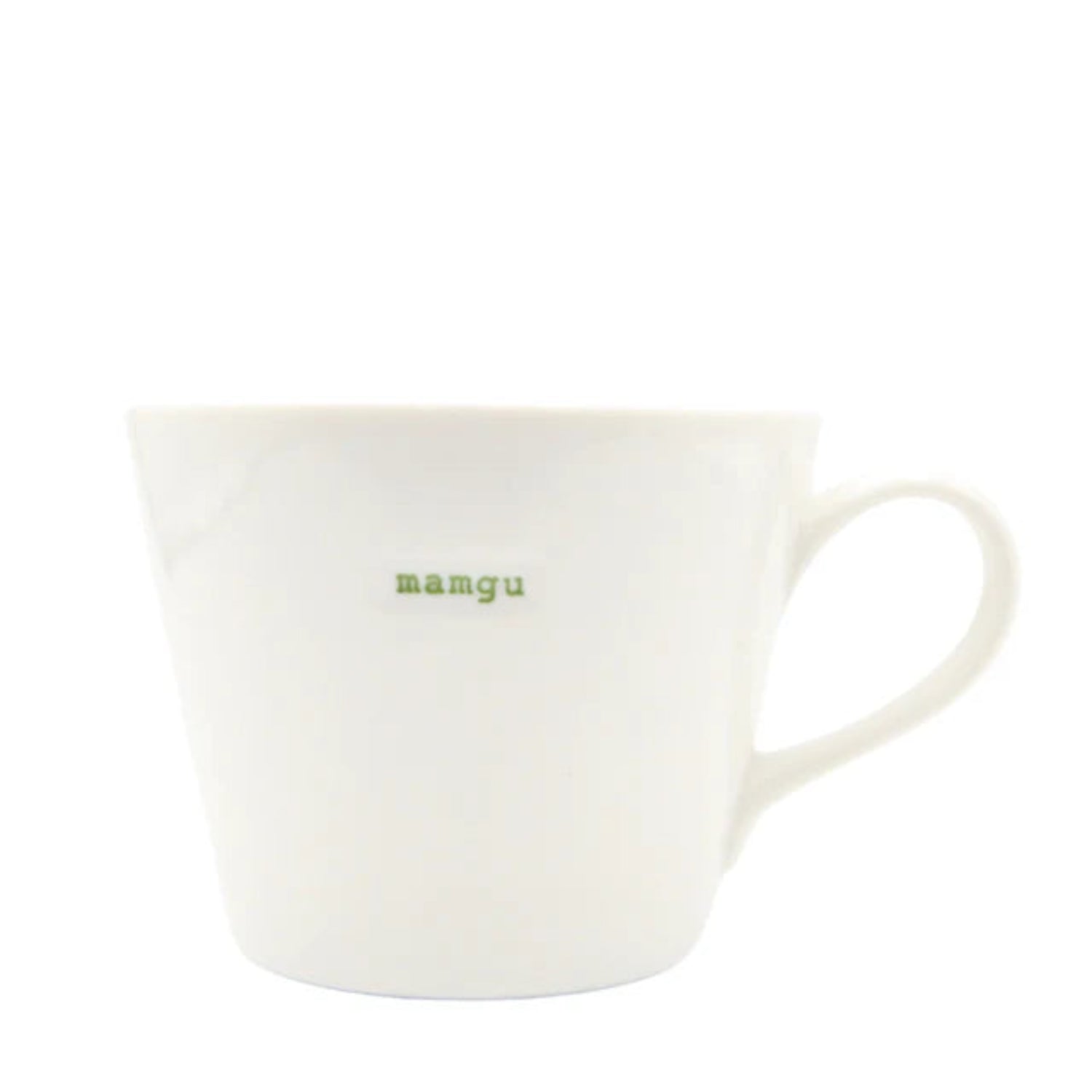 White mug with &