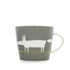 Scion Living Mug Mr Fox Charcoal & Lime. Grey background with white fox