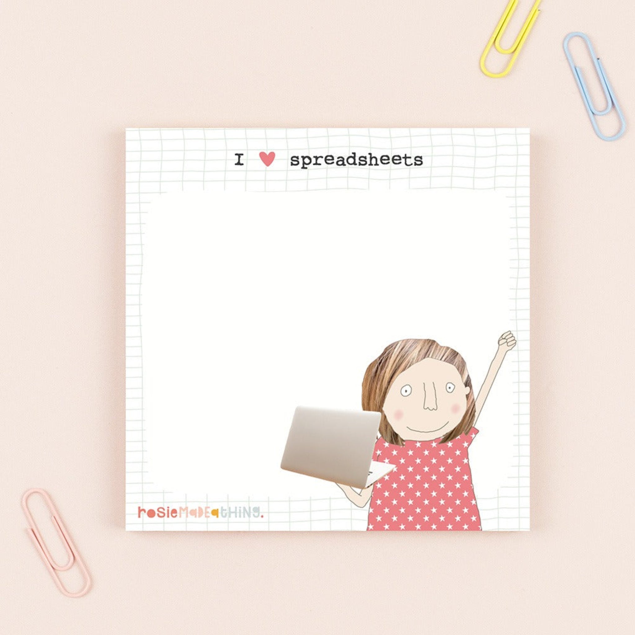 Rosie Made A Thing I Love A Spreadsheet Sticky Jots Pad