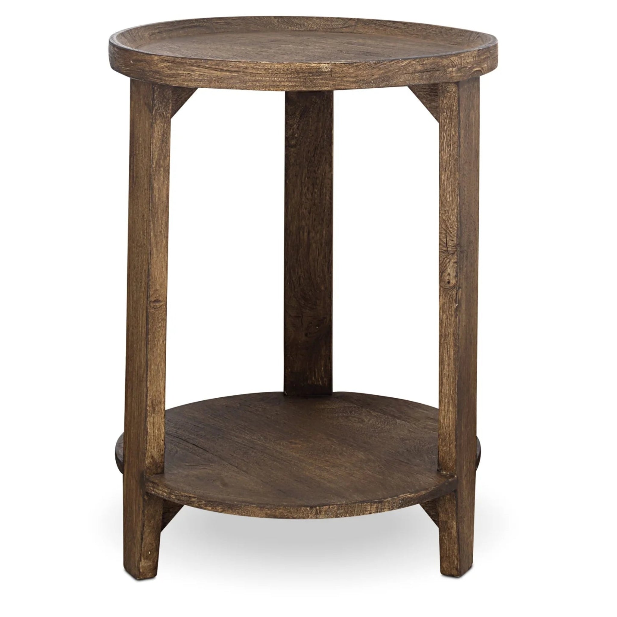 NKUKU Triveni Mango Wood Side Table Walnut Stain