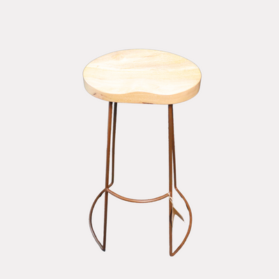 Nkuku Loko Mango Wood Tall Stool Natural/Rust