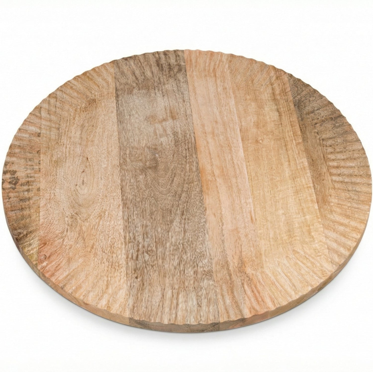 Nkuku Soria Mango Wood Lazy Susan Natural Rotating Serving Board 52cm Dia AT5301