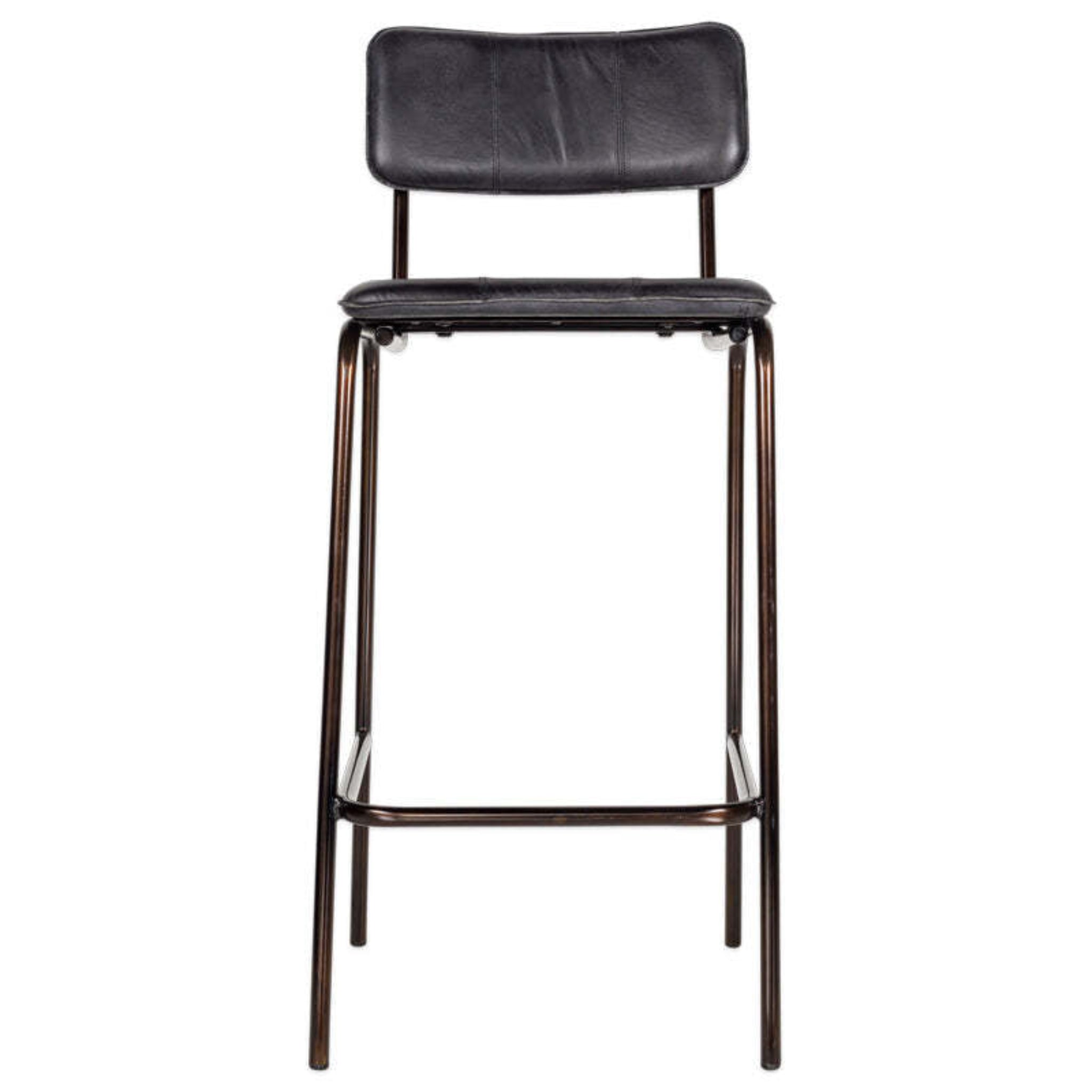 a black chair with metal legs