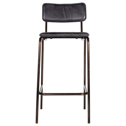 a black chair with metal legs