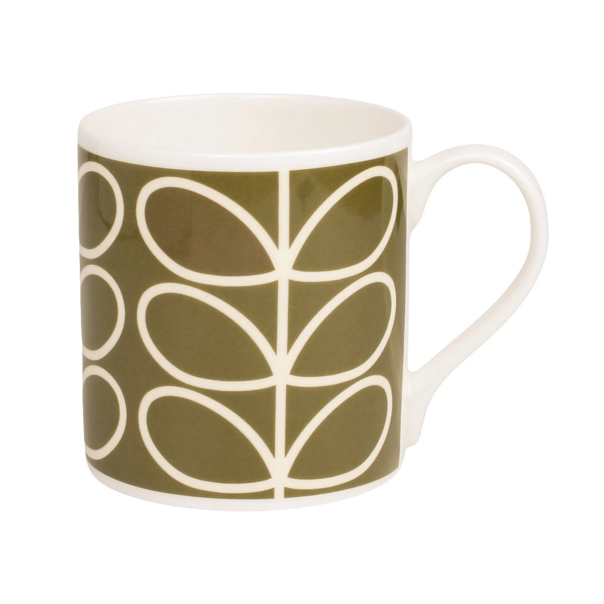 Orla Kiely Linear Stem Dark Olive Mug 350ml